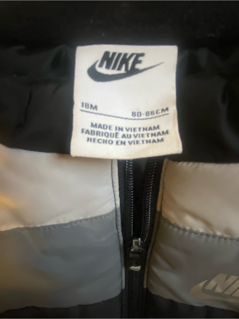 Nike Black and Gray Kids Puffer Vest